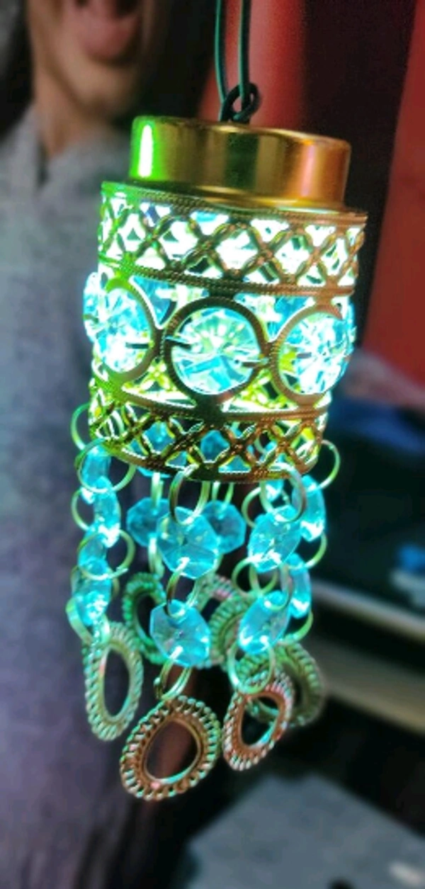 Electric Opearted Fully Assembled Green Chandeliers & Pendant Lights - Free Size, Green, Pendent Light, Pack of1